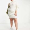 Dresses * | Wednesday'S Girl Curve Relaxed Jumper Dress In Rib Knit For Women Cream