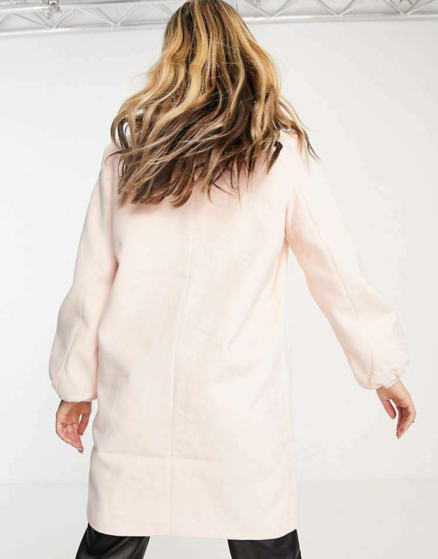 Outerwear * | Wednesday'S Girl Tailored Coat In Pastel For Women Light Pink