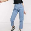 Jeans & Trousers * | Wednesday'S Girl Mom Jeans In Light Wash For Women Light Wash Blue