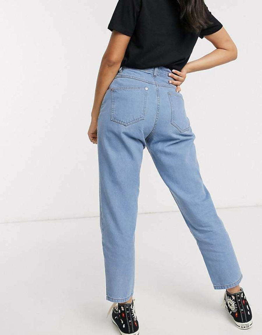 Jeans & Trousers * | Wednesday'S Girl Mom Jeans In Light Wash For Women Light Wash Blue