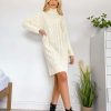 Dresses * | Wednesday'S Girl Jumper Dress In Chunky Knit For Women Cream