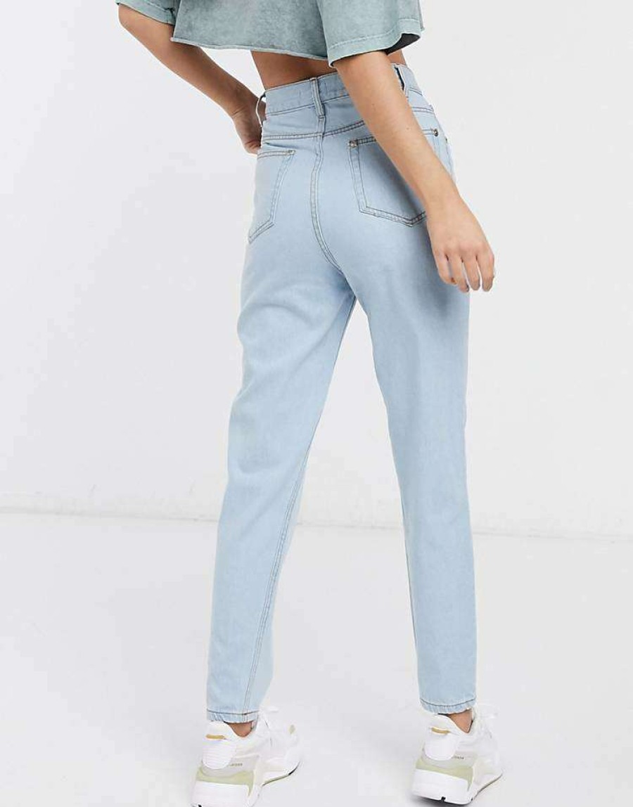 Jeans & Trousers * | Wednesday'S Girl High Waist Straight Leg Jeans In Light Wash For Women Light Wash Blue