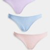 Underwear & Nightwear * | Wednesday'S Girl 3 Pack Briefs In Pastel Rib For Women Multi