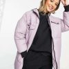 Outerwear * | Wednesday'S Girl Oversized Longline Padded Jacket In Pastel For Women Lilac