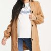 Outerwear * | Wednesday'S Girl Maternity Tailored Coat In For Women Camel