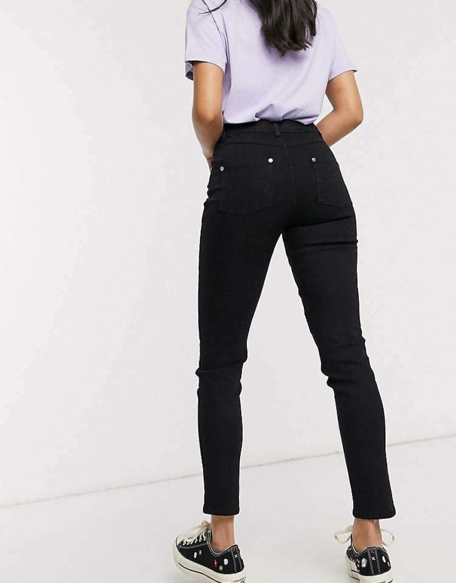 Jeans & Trousers * | Wednesday'S Girl High Waist Skinny Jeans In For Women Black Wash