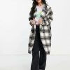 Outerwear * | Wednesday'S Girl Tailored Coat In Monochrome Check For Women Black Cream Check