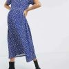 Dresses * | Wednesday'S Girl Maternity Midi Smock Dress In Smudge Spot Print For Women Navy Smudge Spot