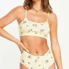 Underwear & Nightwear * | Wednesday'S Girl Bralet And High Waist Briefs Set In Vintage Floral For Women Yellow Floral