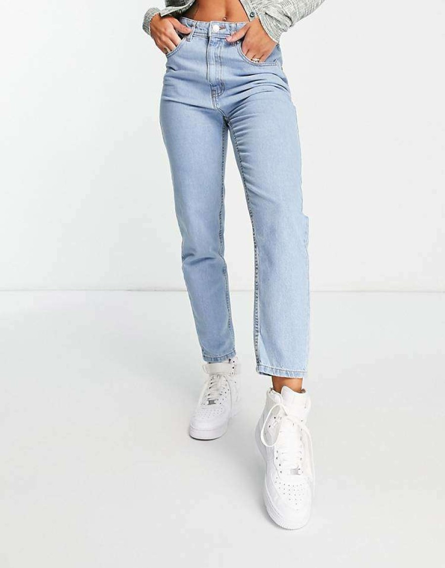 Jeans & Trousers * | Wednesday'S Girl High Waist Slim Fit Jeans In Light Wash For Women Light Wash Denim