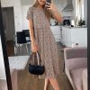 Dresses * | Wednesday'S Girl Midi Smock Dress In Smudge Spot Print For Women Beige Smudge Spot