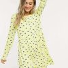 Dresses * | Wednesday'S Girl Long Sleeve Smock Dress In Floral For Women Yellow