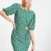 Dresses * | Wednesday'S Girl Cut Out Detail Mini Jersey T-Shirt Dress In Floral For Women Green Ditsy