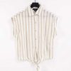 Tops * | Wednesday'S Girl Shirt With Tie Front In For Women Natural Stripe