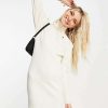 Dresses * | Wednesday'S Girl Relaxed Jumper Dress In Rib Knit For Women Cream